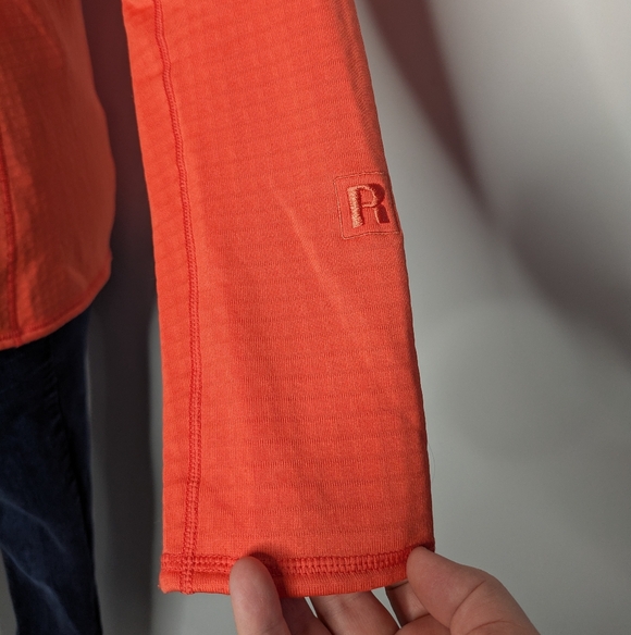 Patagonia R1 Orange Pink Fleece Lined 1/2 Zip Pullover M - Picture 2 of 9